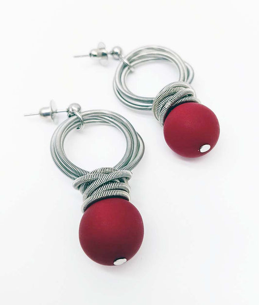 Boucles d'oreilles longues Spring rouge