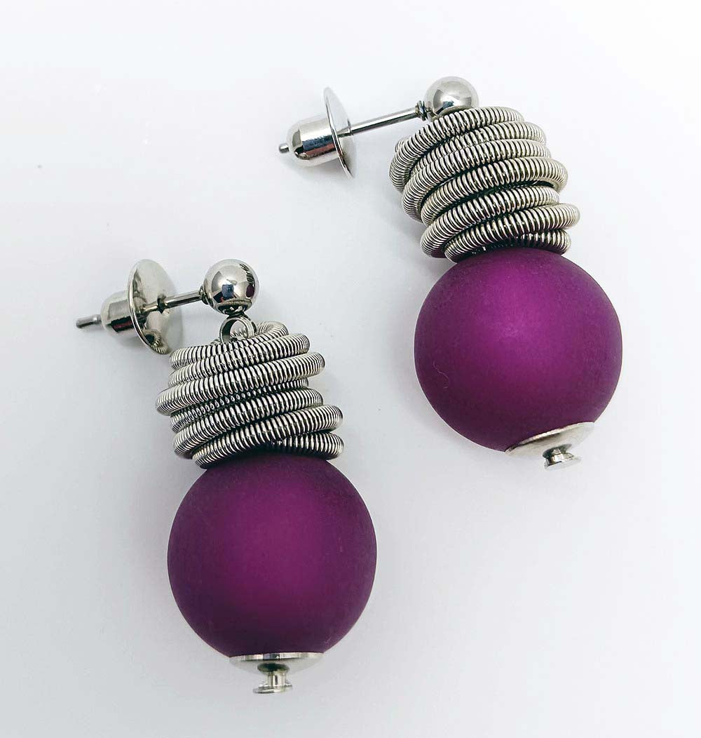 Boucles d'oreilles courtes Spring purple